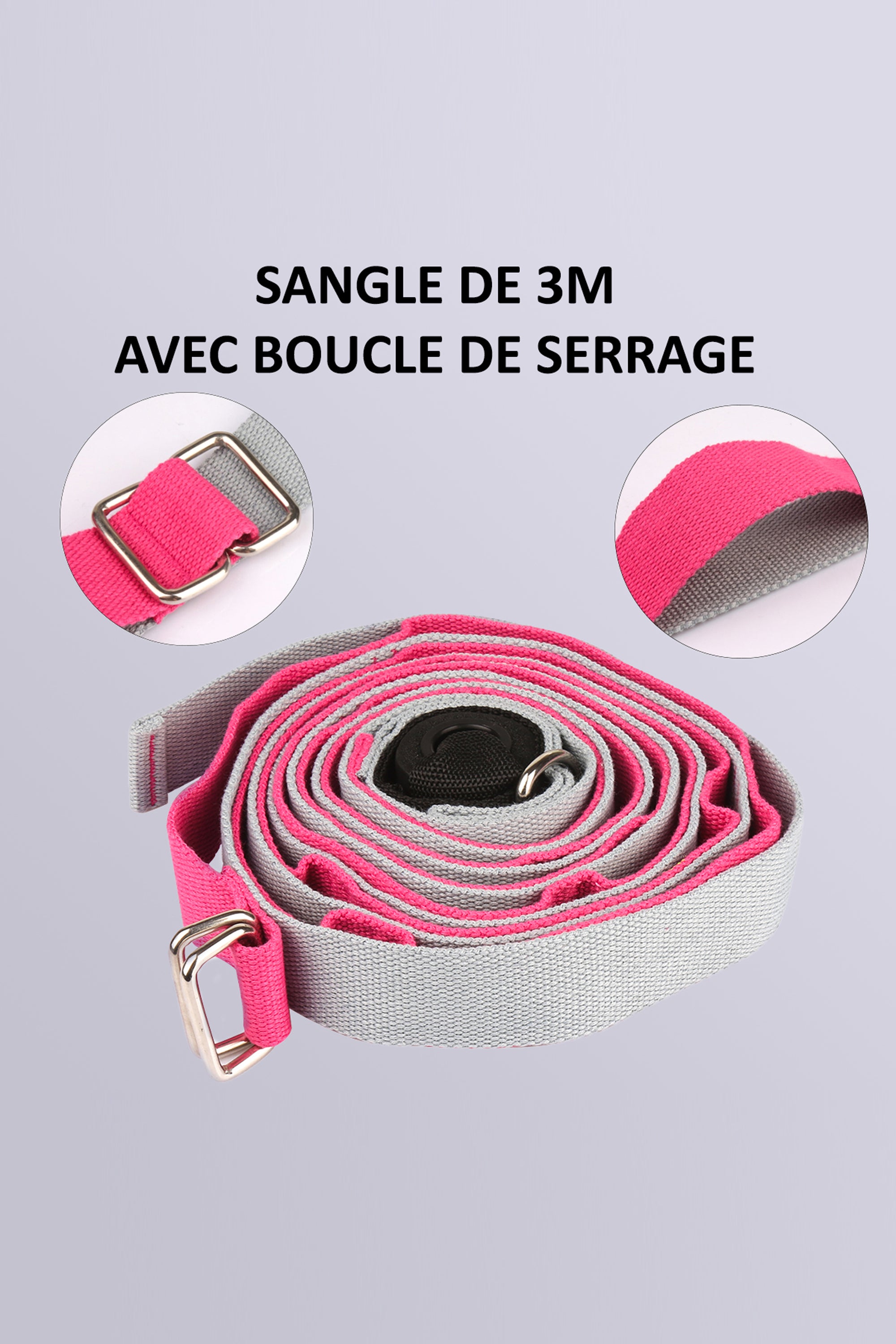 Yoga strap with buckles