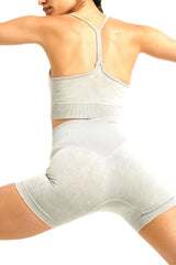Brassière Sport Dos Nageur gris beige vu de derrière