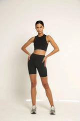 Short Cycliste Femme Taille Haute noir