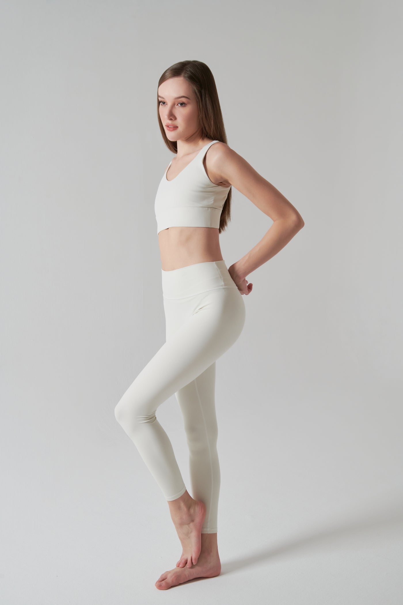 Legging Sport Femme Taille Haute blanc